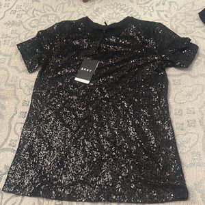 DKNY Black sequined shirt